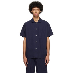 Navy Short Sleeve Pyjama Shirt 241482M218041