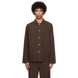 Brown Long Sleeve Pyjama Shirt 241482M218047