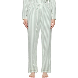 White   Green Drawstring Pyjama Pants 241482F079022