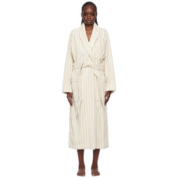 Off White   Brown Classic Bathrobe 241482F079051