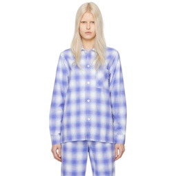 Blue Check Pyjama Shirt 241482F079065