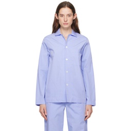 Blue Long Sleeve Pyjama Shirt 241482F079041