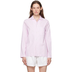 White   Pink Long Sleeve Pyjama Shirt 241482F079047