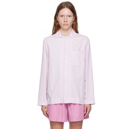 Pink   White Striped Pyjama Shirt 232482F079025