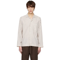Off White Striped Pyjama Shirt 231482M218008