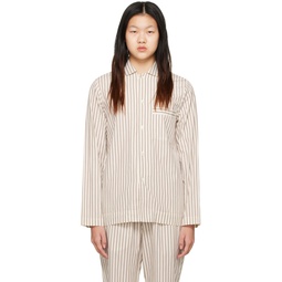 Off White   Brown Long Sleeve Pyjama Shirt 231482F079027