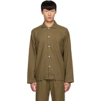 Khaki Organic Cotton Pyjama Shirt 222482M218057