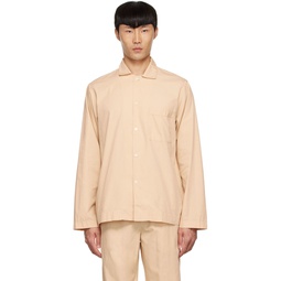 Beige Organic Cotton Pyjama Shirt 222482M218031