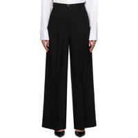 Black Flat Front Trousers 241776F087027