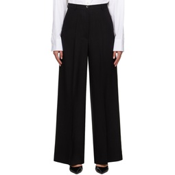 Black Flat Front Trousers 241776F087027