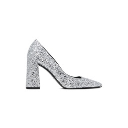 SSENSE Exclusive Silver Glitter Heels 222776F122001