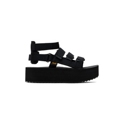 Black Flatform Mevia Sandals 241232F124007
