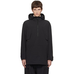 Black Double Hooded Jacket 232304M180001