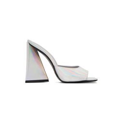 Silver Devon Heeled Sandals 231528F125003