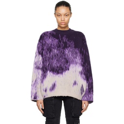 Purple Jacquard Sweater 241528F096000
