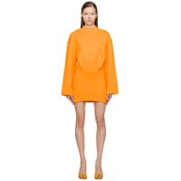 Orange Paneled Mini Dress 231528F052008