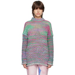 Multicolor Crewneck Sweater 231528F096002