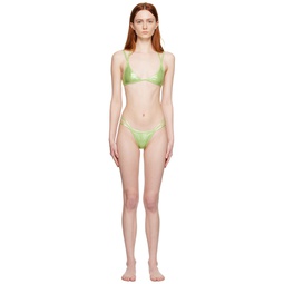 Green Double Strap Bikini 231528F105010