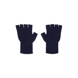 SSENSE Exclusive Navy Heavy Fingerless Gloves 241014M135002