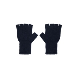 Navy Heavy Fingerless Gloves 232014M135004