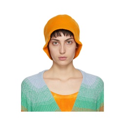 Orange Crochet Bucket Hat 221014F015002