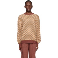 Beige   Brown Brick Sweater 232014M201004