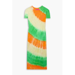 Tri Void tie-dyed cotton and cashmere-blend jersey midi dress