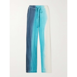 THE ELDER STATESMAN Scape ombre organic cotton and cashmere-blend straight-leg track pants