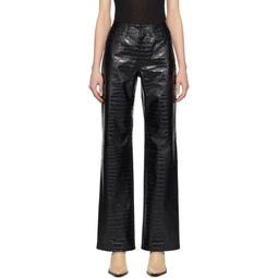 Black Bonnie Faux Leather Trousers 241115F087004