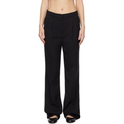 Black Pleated Trousers 241364F087009