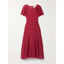 THE GREAT. The Harmony cotton-guipure lace midi dress