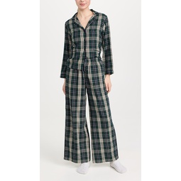 Shrunken Top and Long Pajama Pants Set