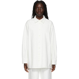 White Frannie Denim Shirt 222359F109007