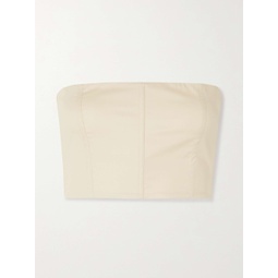 THE ROW Hilde strapless cropped cotton-poplin bustier top