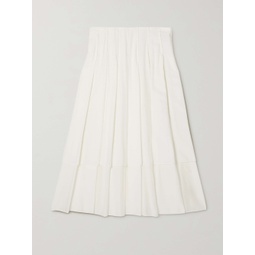 THE ROW Mirons pleated woven midi skirt