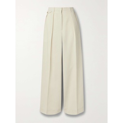 THE ROW Marcelina pleated wool and silk-blend wide-leg pants