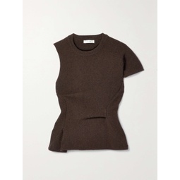 THE ROW Charlise gathered asymmetric cashmere top