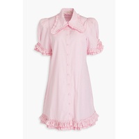 Courage ruffled gingham cotton-poplin mini shirt dress