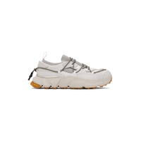 Off White   Gray Lace Up Sneakers 241949M237001