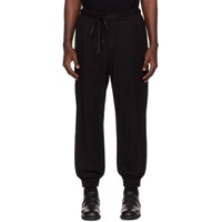 Black Elastic Cuffed Trousers 241949M191001