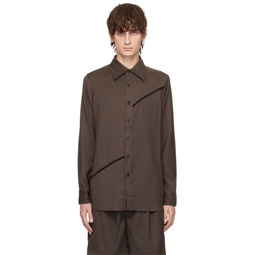 Brown Button Shirt 232865M192003