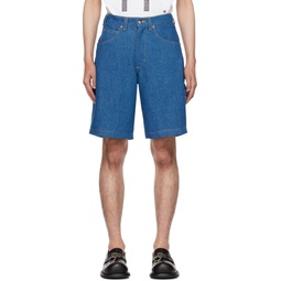 SSENSE Exclusive Blue Denim Shorts 232942M193000