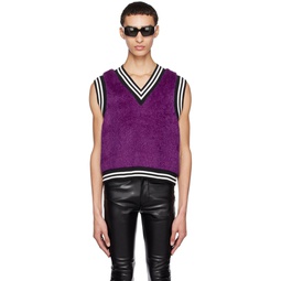 Purple Shag Sweater Vest 222942M206000