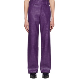 Purple Lacquered Trousers 222942M191004