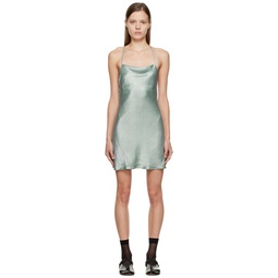 SSENSE Exclusive Green Bias Slip Minidress 222477F054026