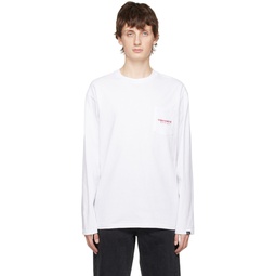 White Pocket Long Sleeve T Shirt 222631M213003