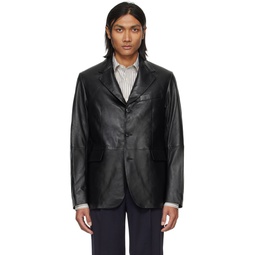 Black Jrue Leather Jacket 241115M181000