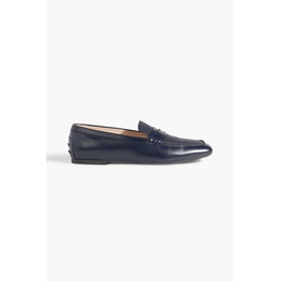 Smooth and pebbled-leather loafers