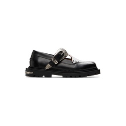 Black   White Hardware Loafers 232492F121012
