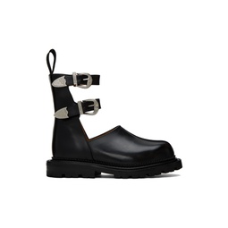 Black Buckle Ankle Boots 232492F113004